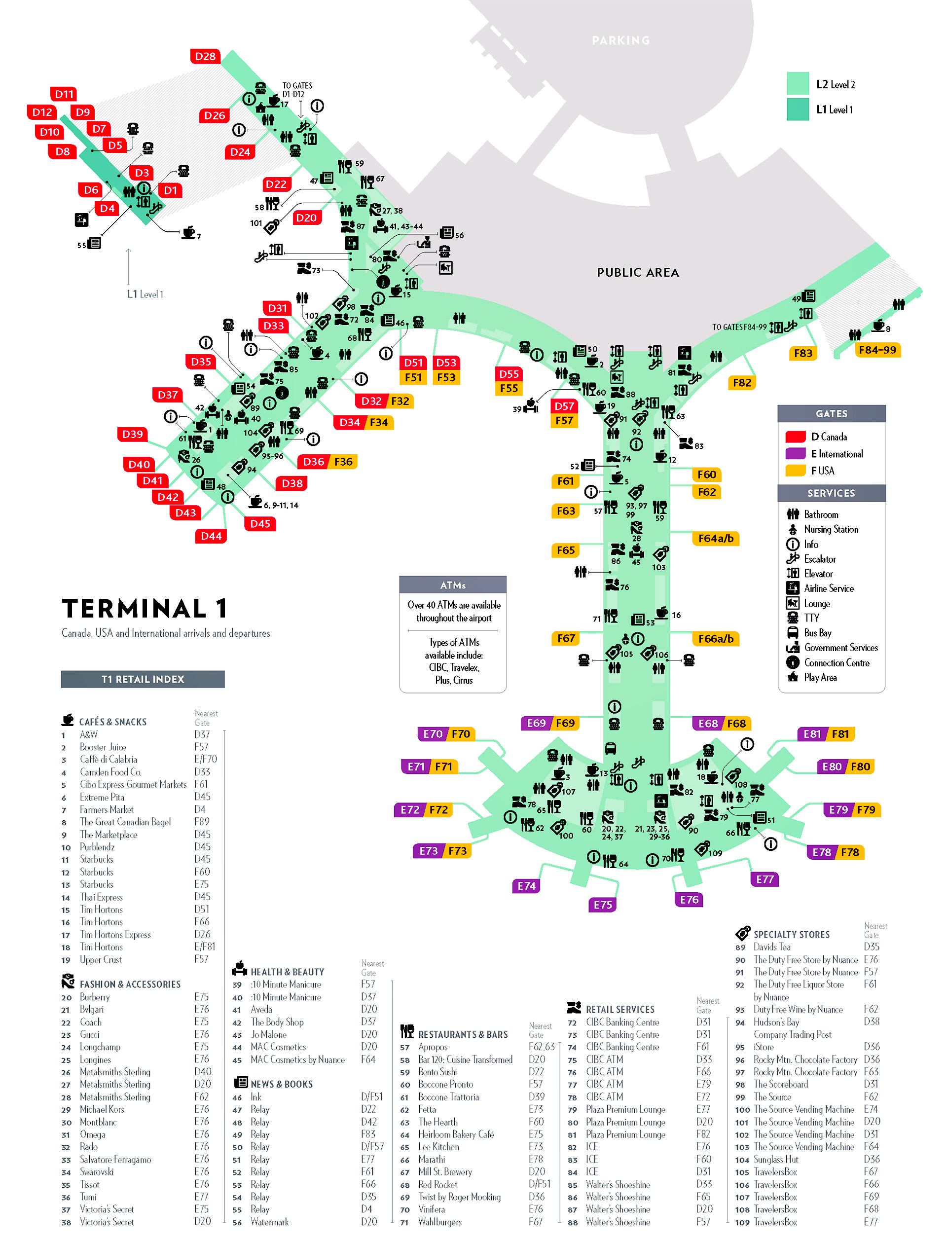 toronto airport terminal 1 map