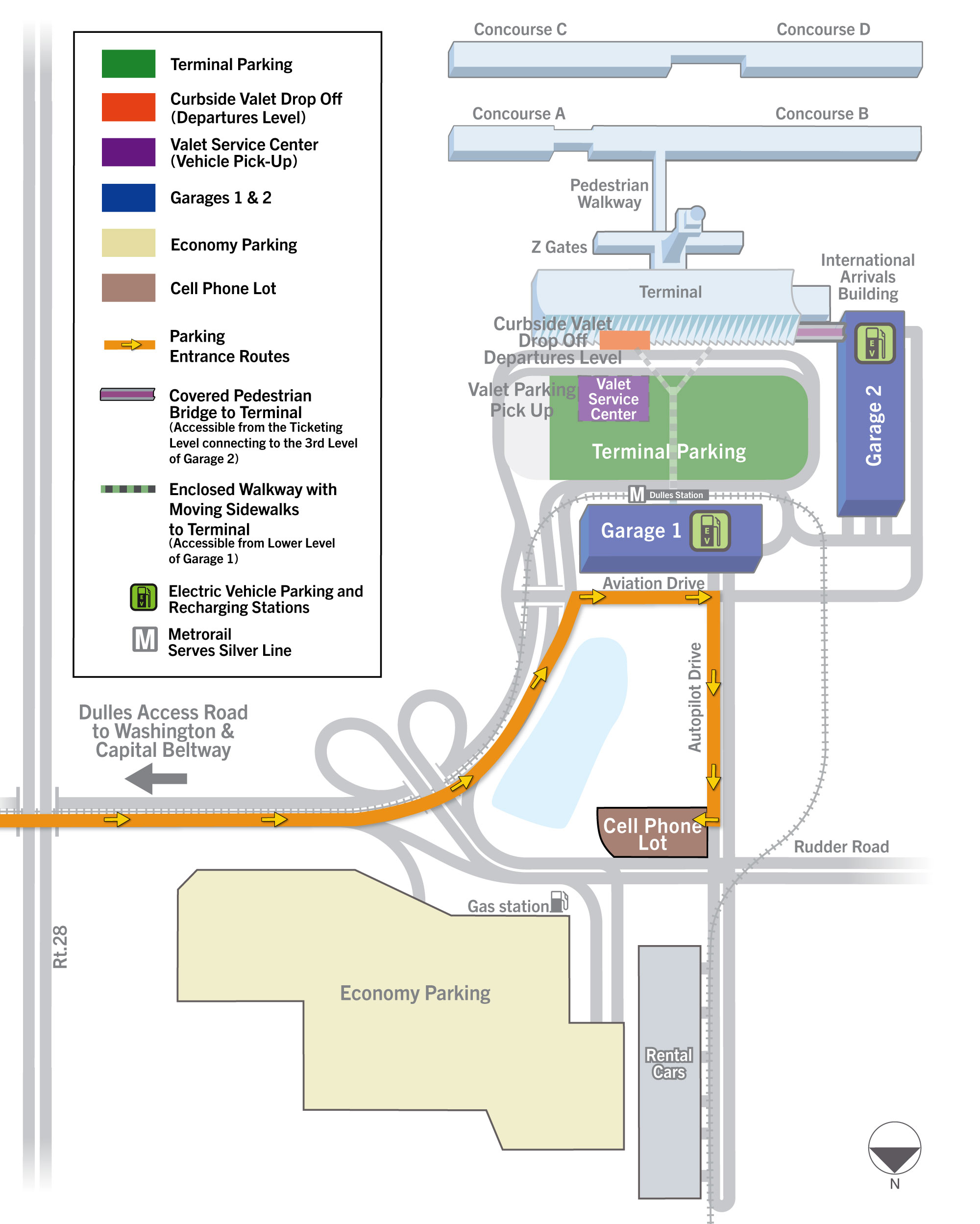 Cell Phone Lot Map IAD Airport