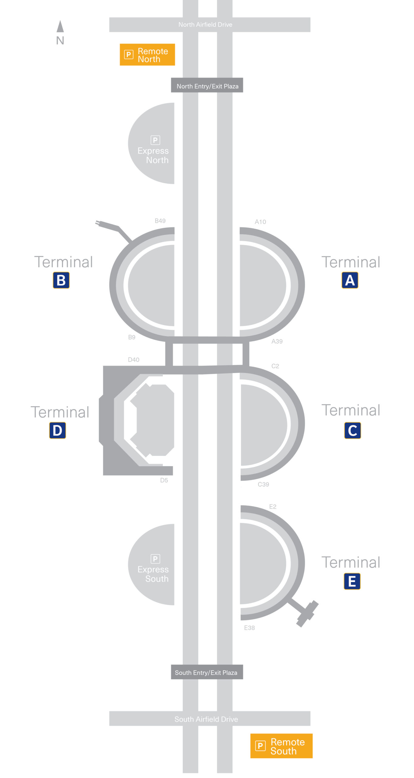 Remote Parking Map DFW Airport
