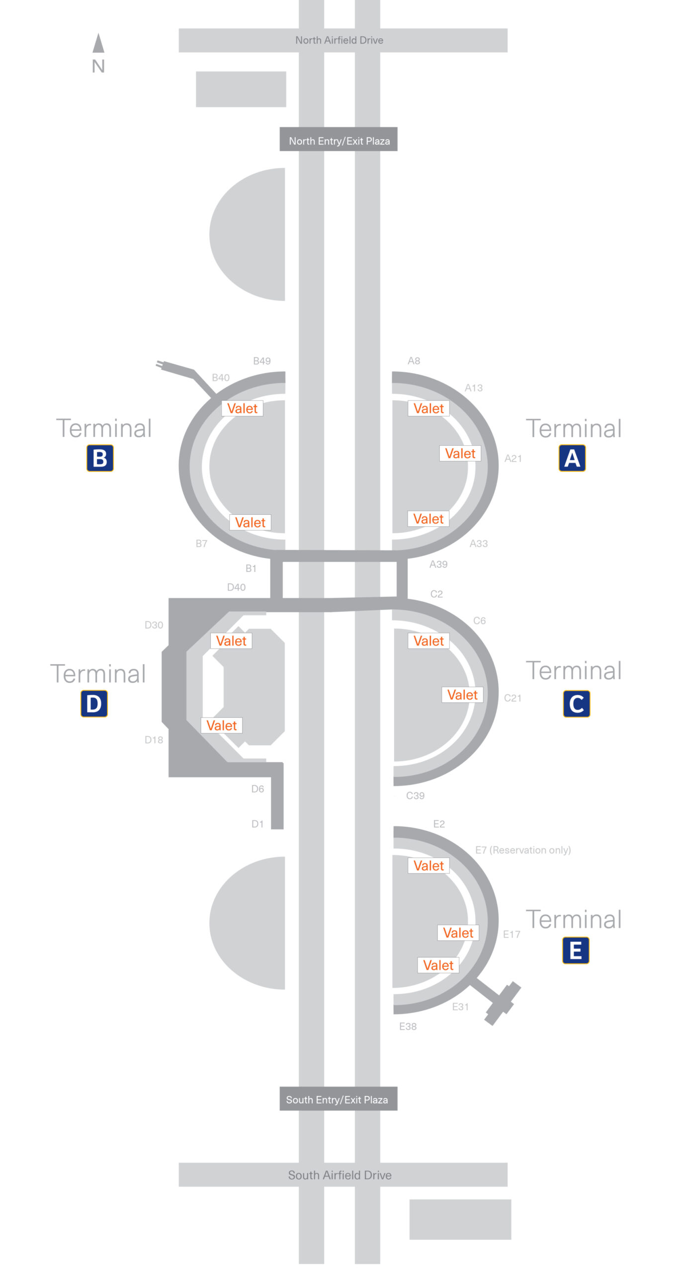 Valet Parking Map DFW Airport