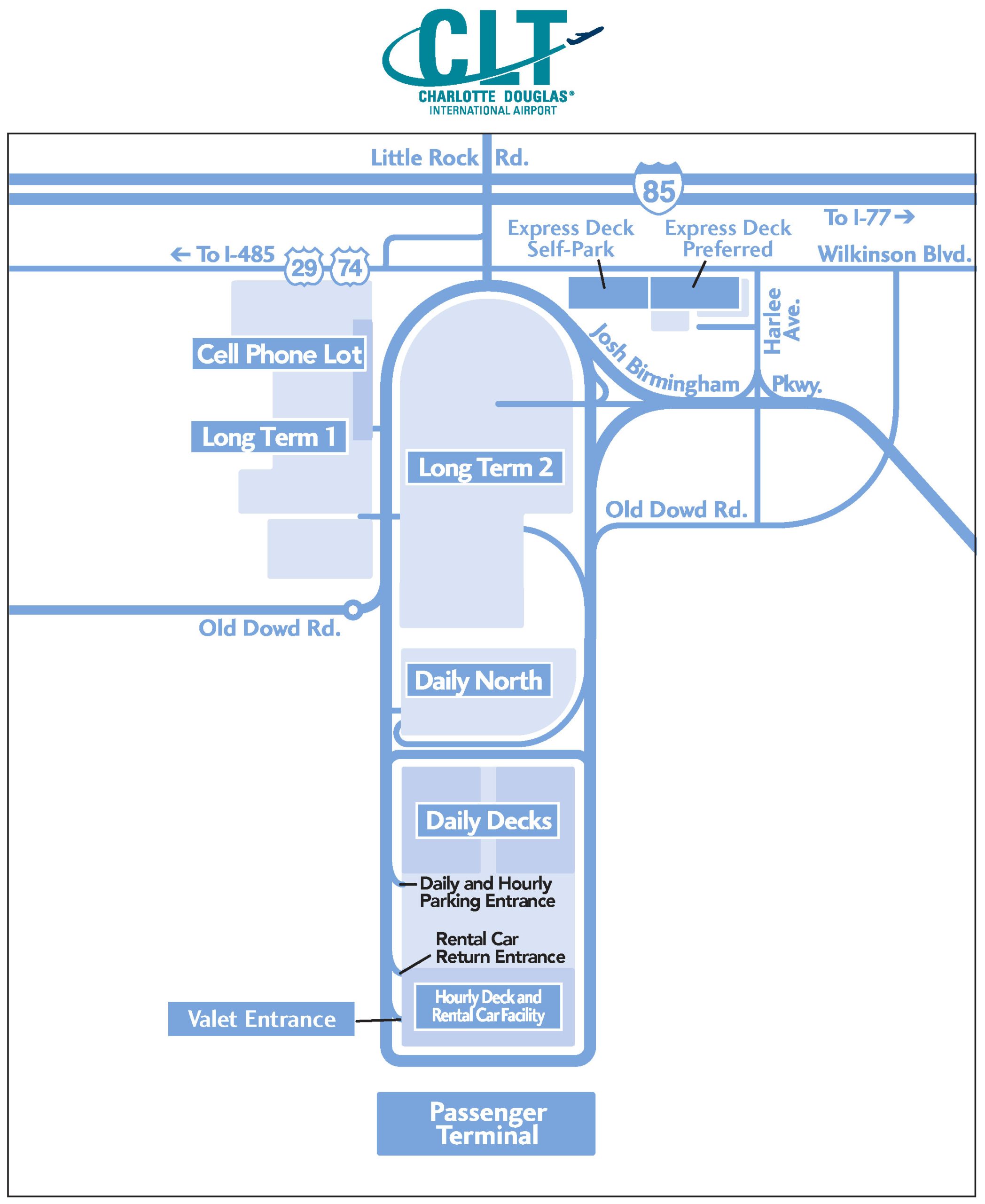 CLT Airport Parking Map