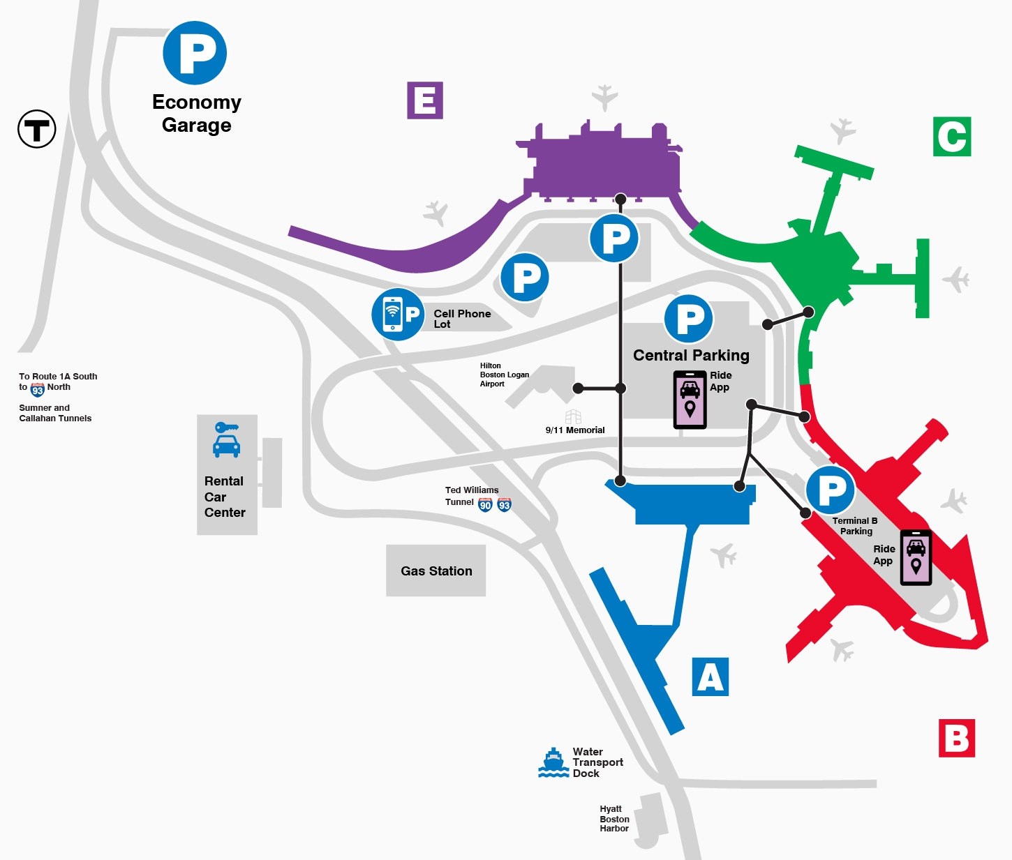 Boston Logan Airport Parking Map